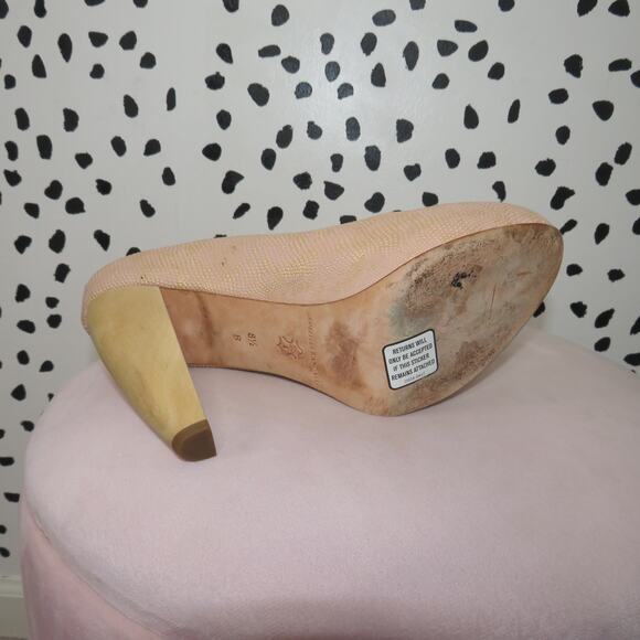 Loeffler Randall Esther Rose Lizard Embossed Textured Wooden Heel Pumps - Picture 9 of 9